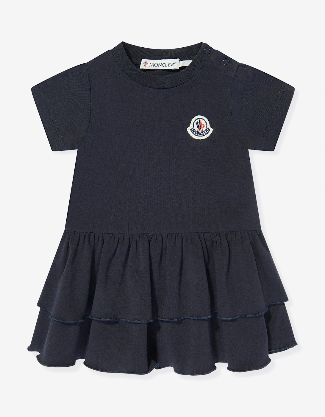 Baby Girls Logo Ruffle Dress in Navy, 5 of 4
