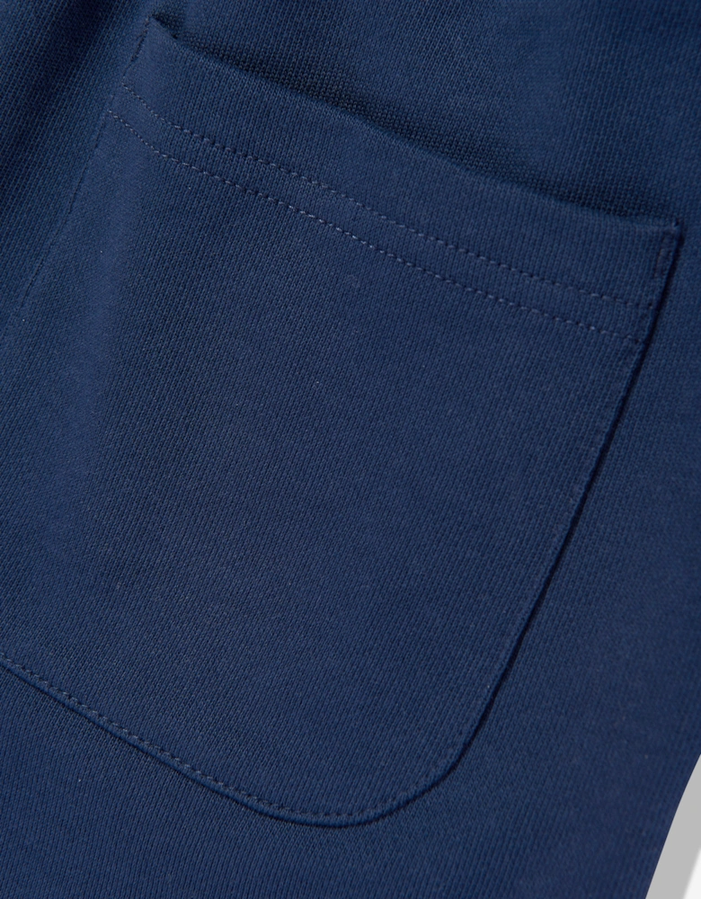 Boys French Terry Small Logo Shorts in Navy