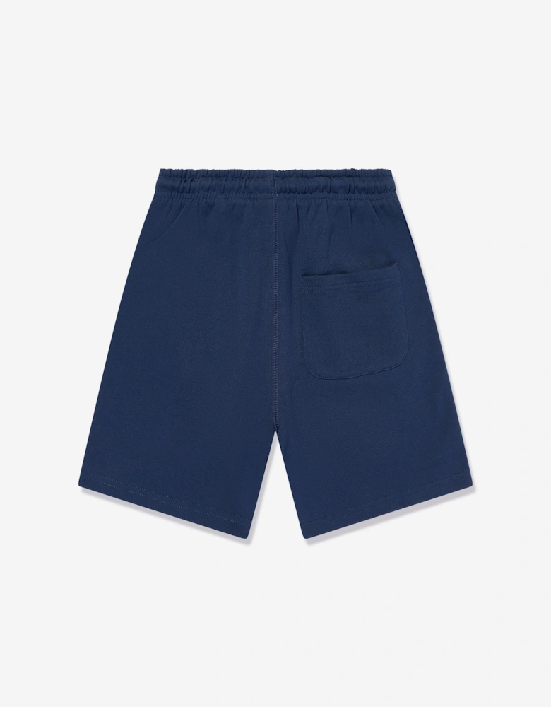 Boys French Terry Small Logo Shorts in Navy