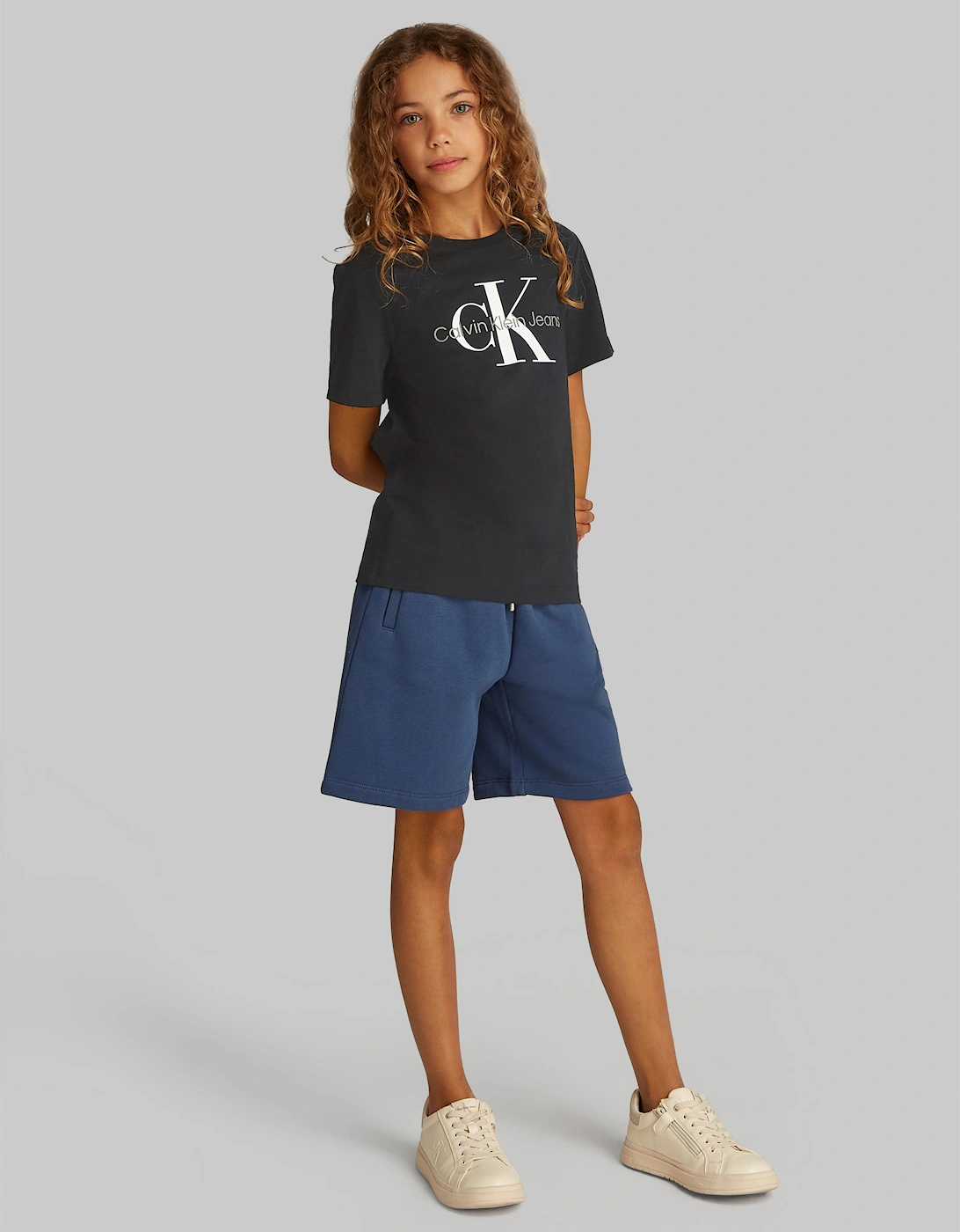 Kids CK Monogram T-Shirt in Black
