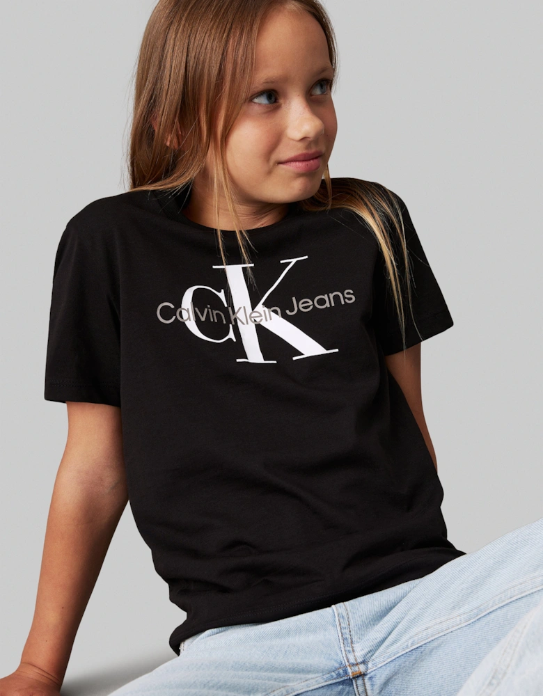 Kids CK Monogram T-Shirt in Black