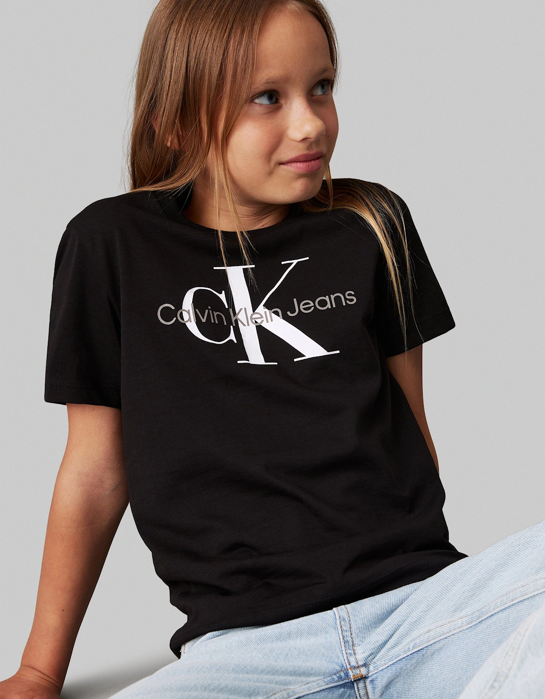 Kids CK Monogram T-Shirt in Black, 5 of 4