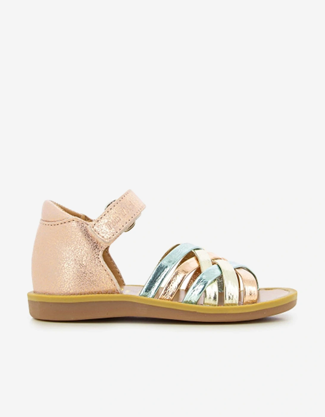 Pom D'Api Girls Leather Poppy Lux Sandals in Pink, 5 of 4