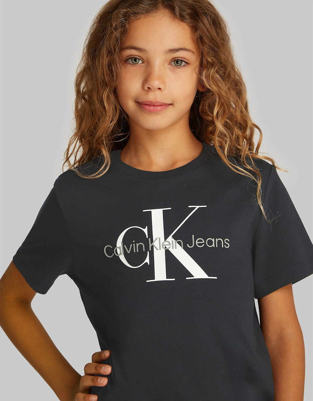 Kids CK Monogram T-Shirt in Black