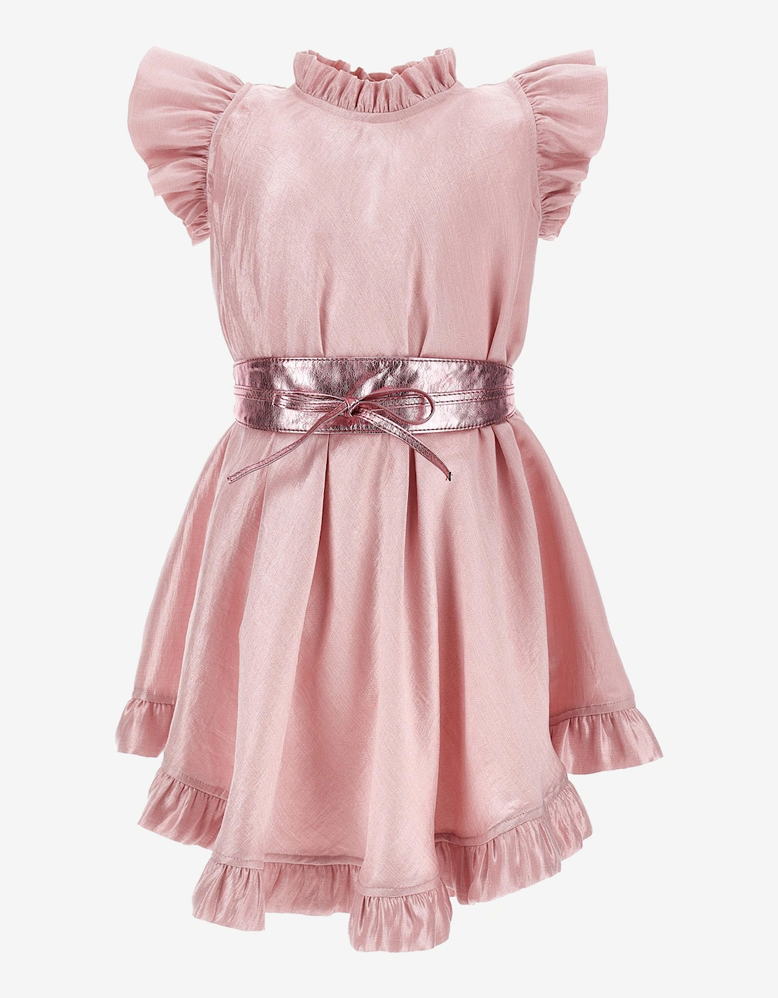Girls Occasion Dress With Belt in Pink, 6 of 5