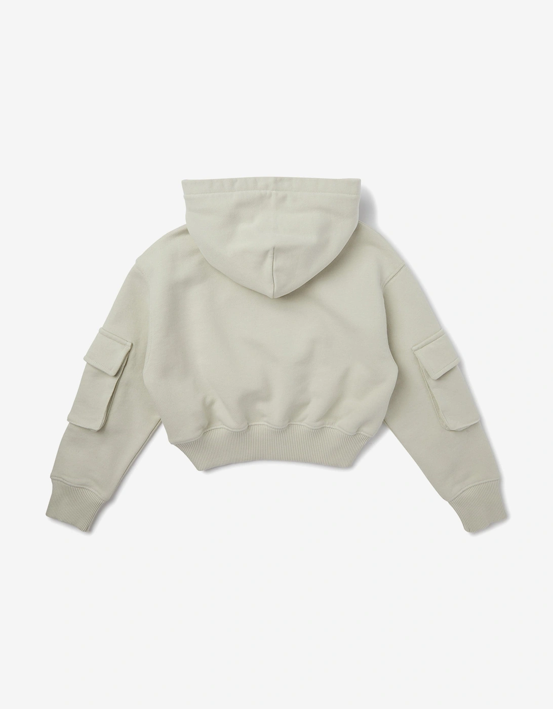 Girls Cargo Cropped Hoodie in Grey