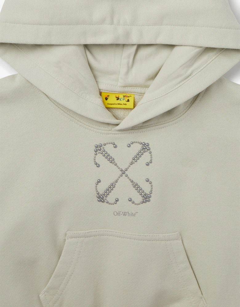 Girls Cargo Cropped Hoodie in Grey