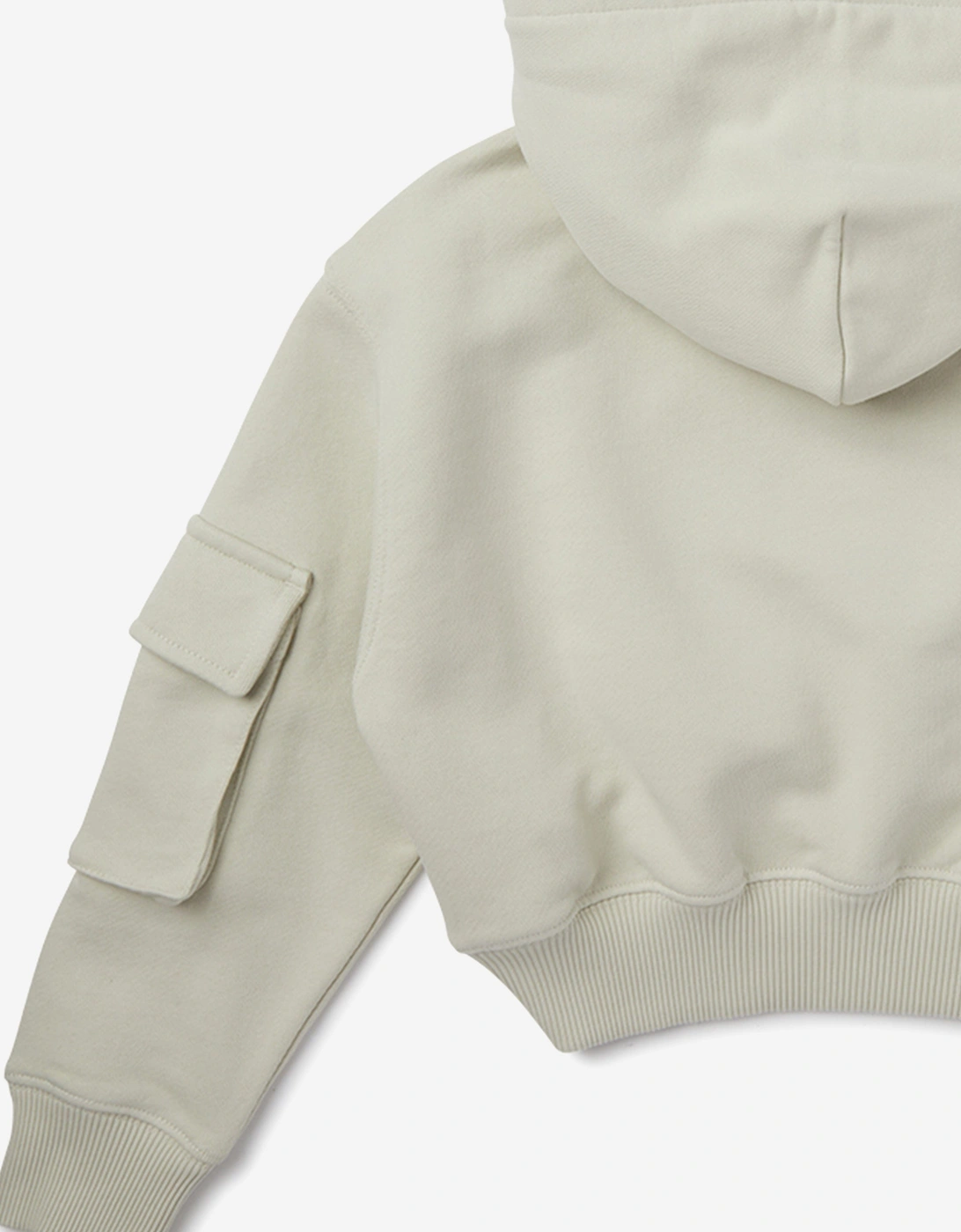 Girls Cargo Cropped Hoodie in Grey