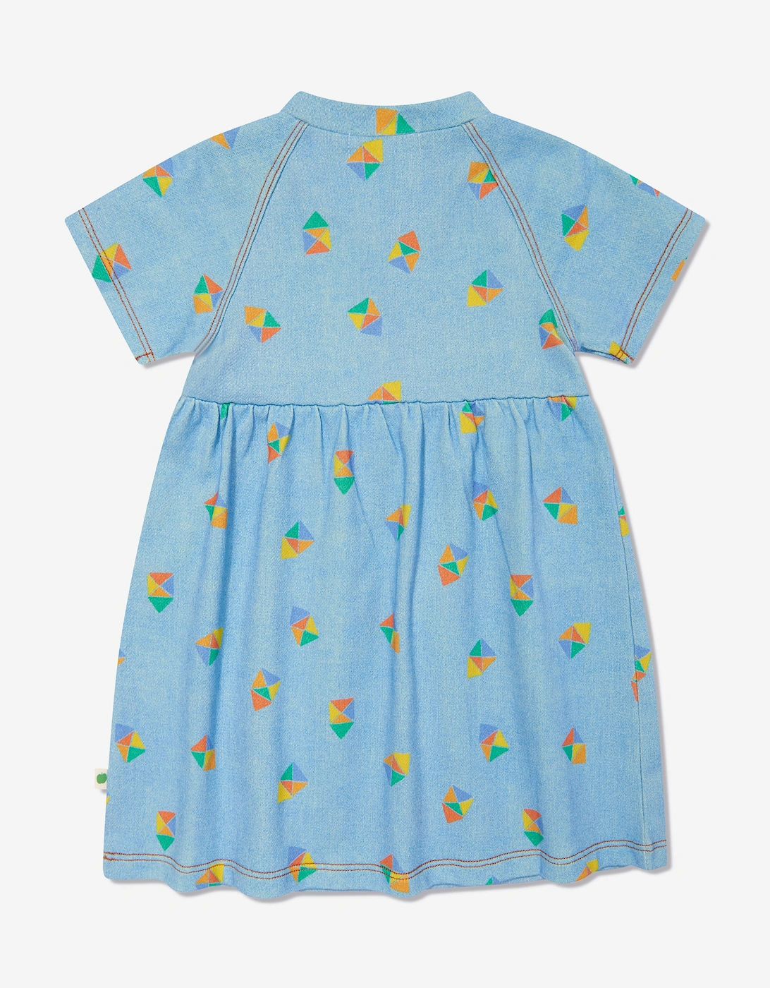 Girls Mermaid Beach Denim Pocket Dress in Blue