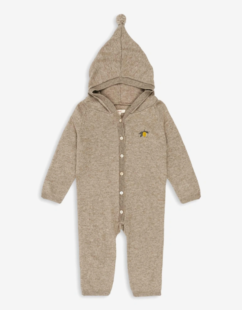Baby Mattou Knit Onesie in Beige