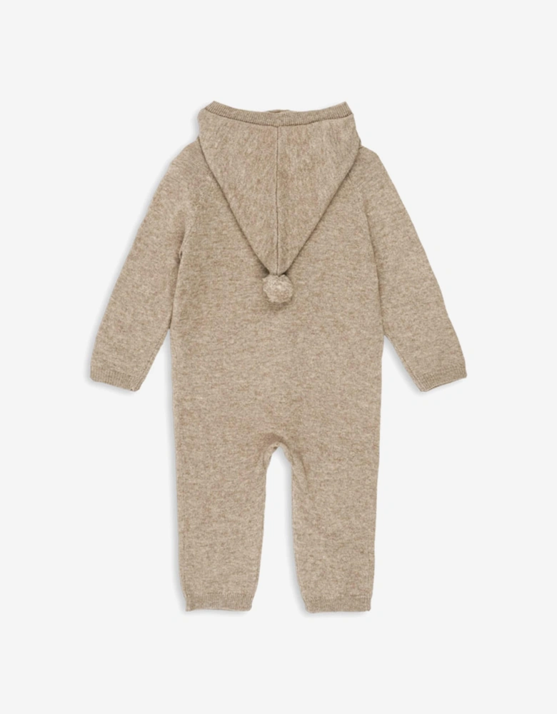 Baby Mattou Knit Onesie in Beige