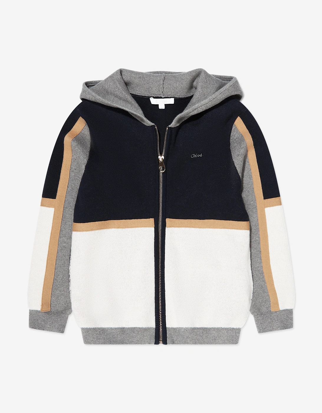Girls Knitted Zip Up Top in Navy, 6 of 5