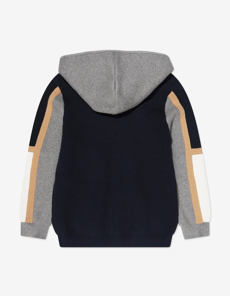 Girls Knitted Zip Up Top in Navy