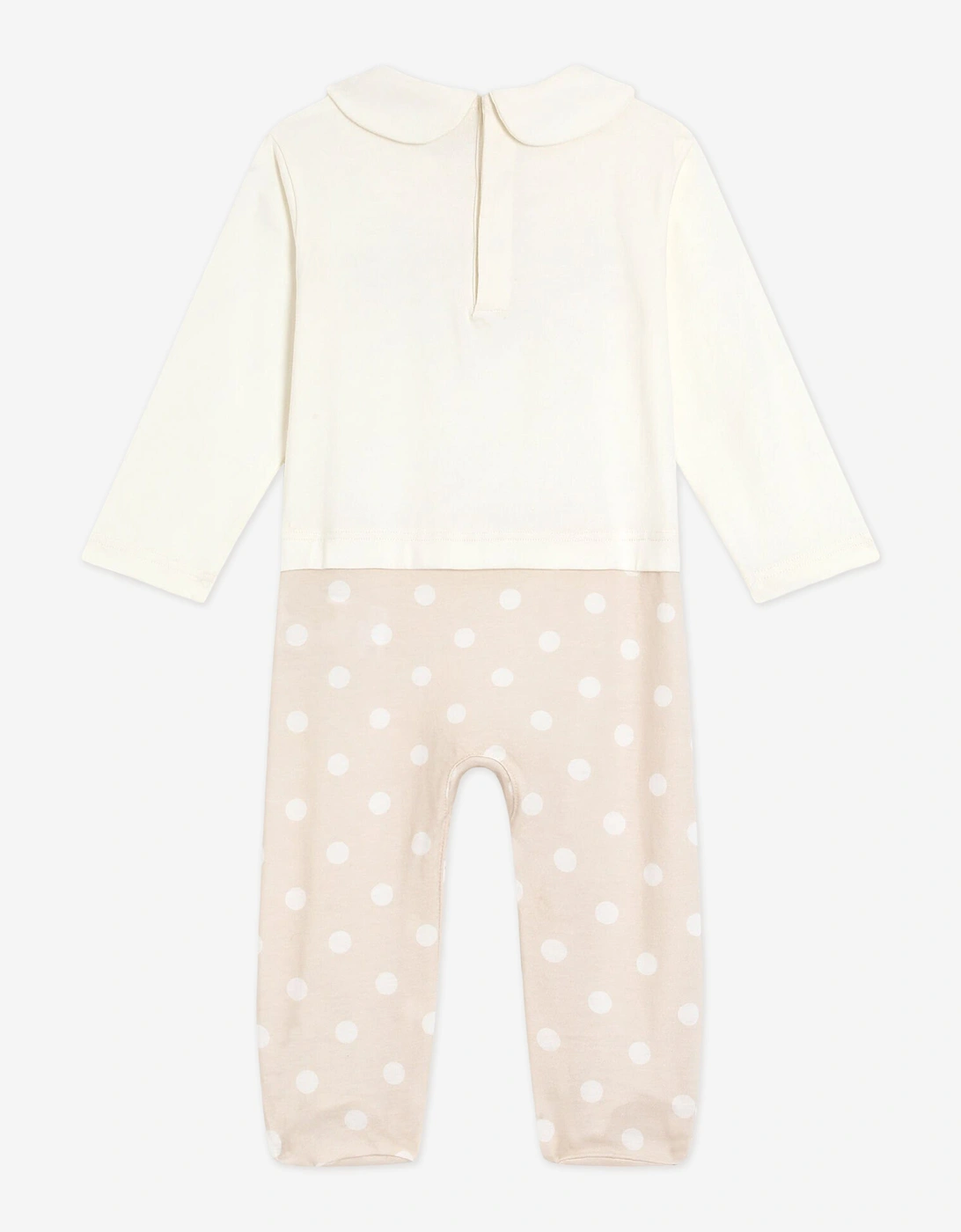 Baby Spotted Logo Babygrow Set in Beige