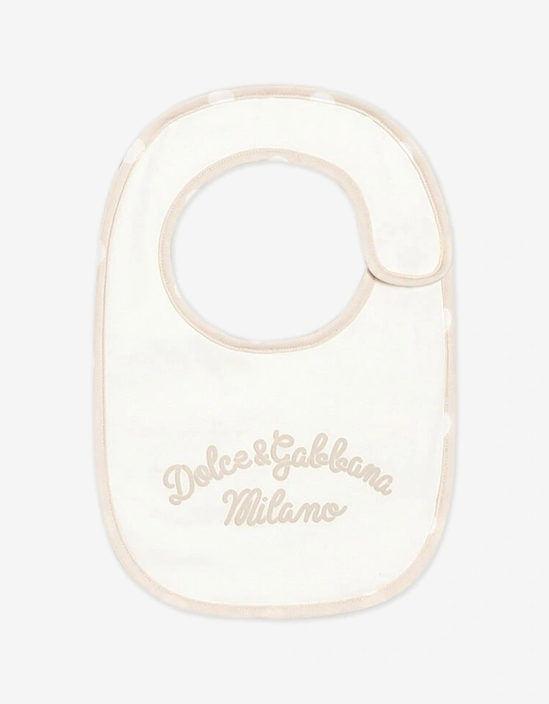 Baby Spotted Logo Babygrow Set in Beige