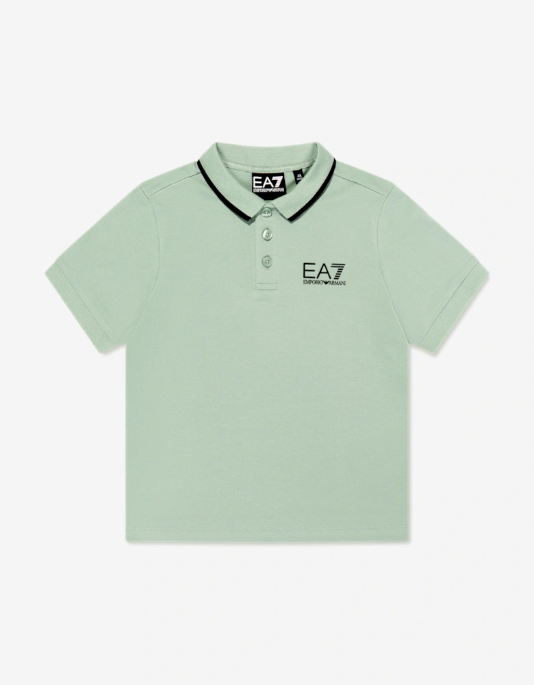 Boys Logo Polo Shirt in Green