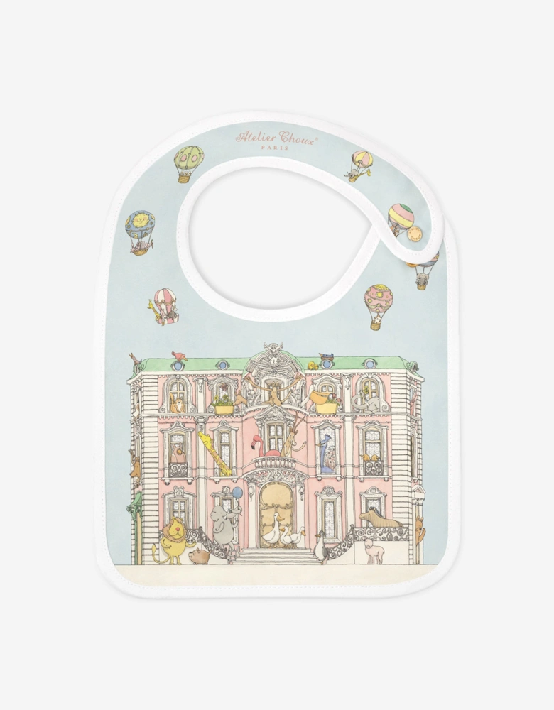 Baby Satin Monceau Mansion Bib in Blue