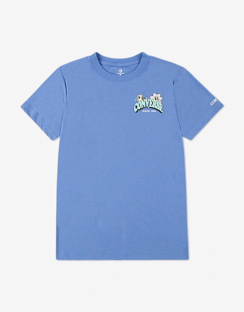 Boys Trail Mix Flower GFX T-Shirt in Blue