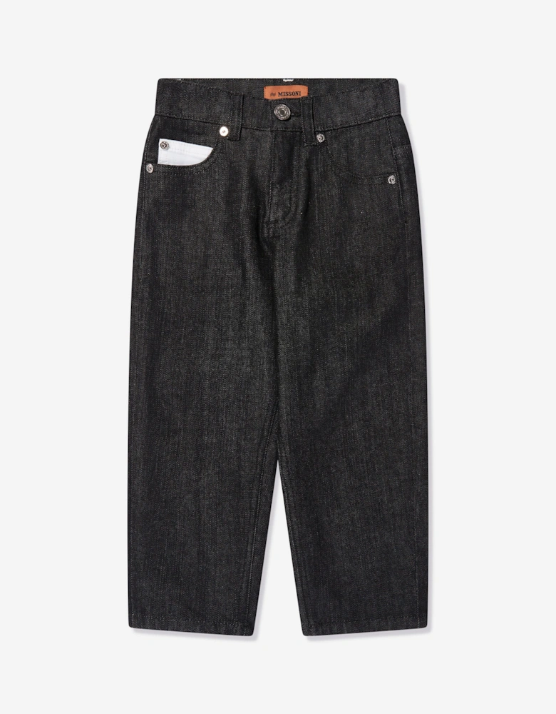 Boys Branded Trousers in Black