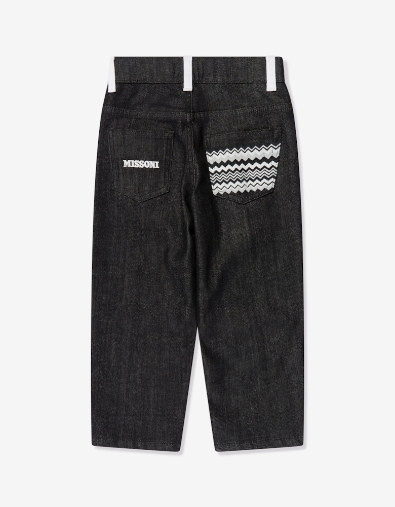 Boys Branded Trousers in Black