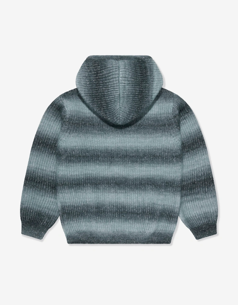 Kids Knitted Hoodie in Grey