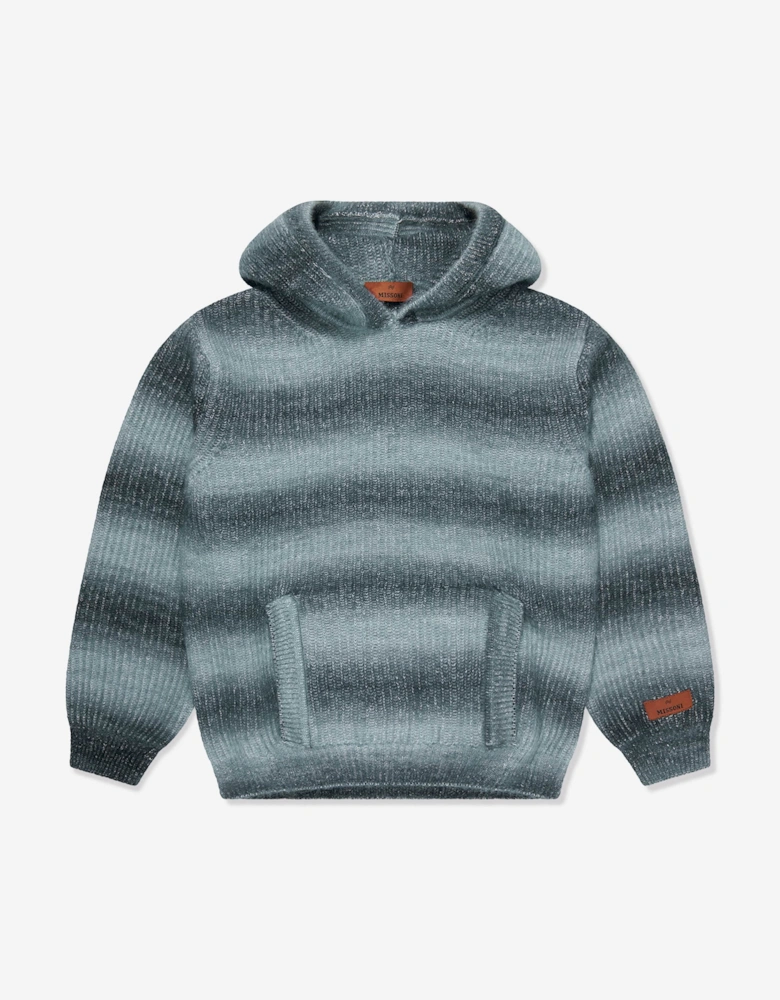 Kids Knitted Hoodie in Grey