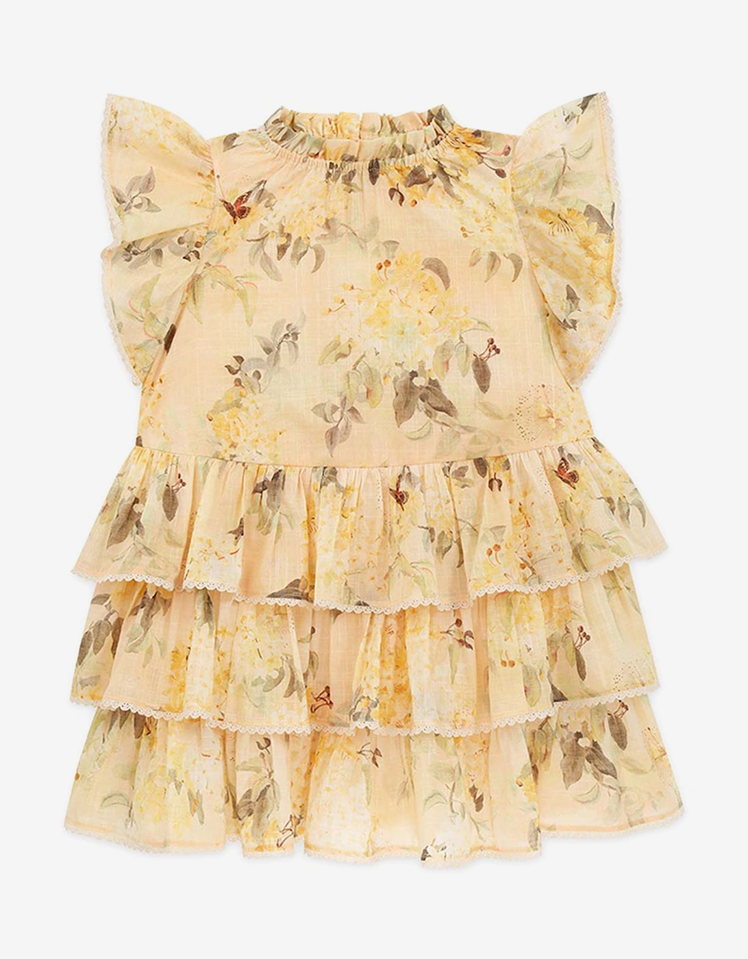 Zimmermann Girls Cascadian Swing Dress in Yellow - Size: 4 years