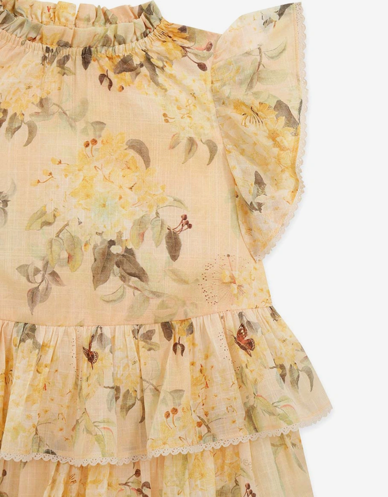 Girls Cascadian Swing Dress in Yellow
