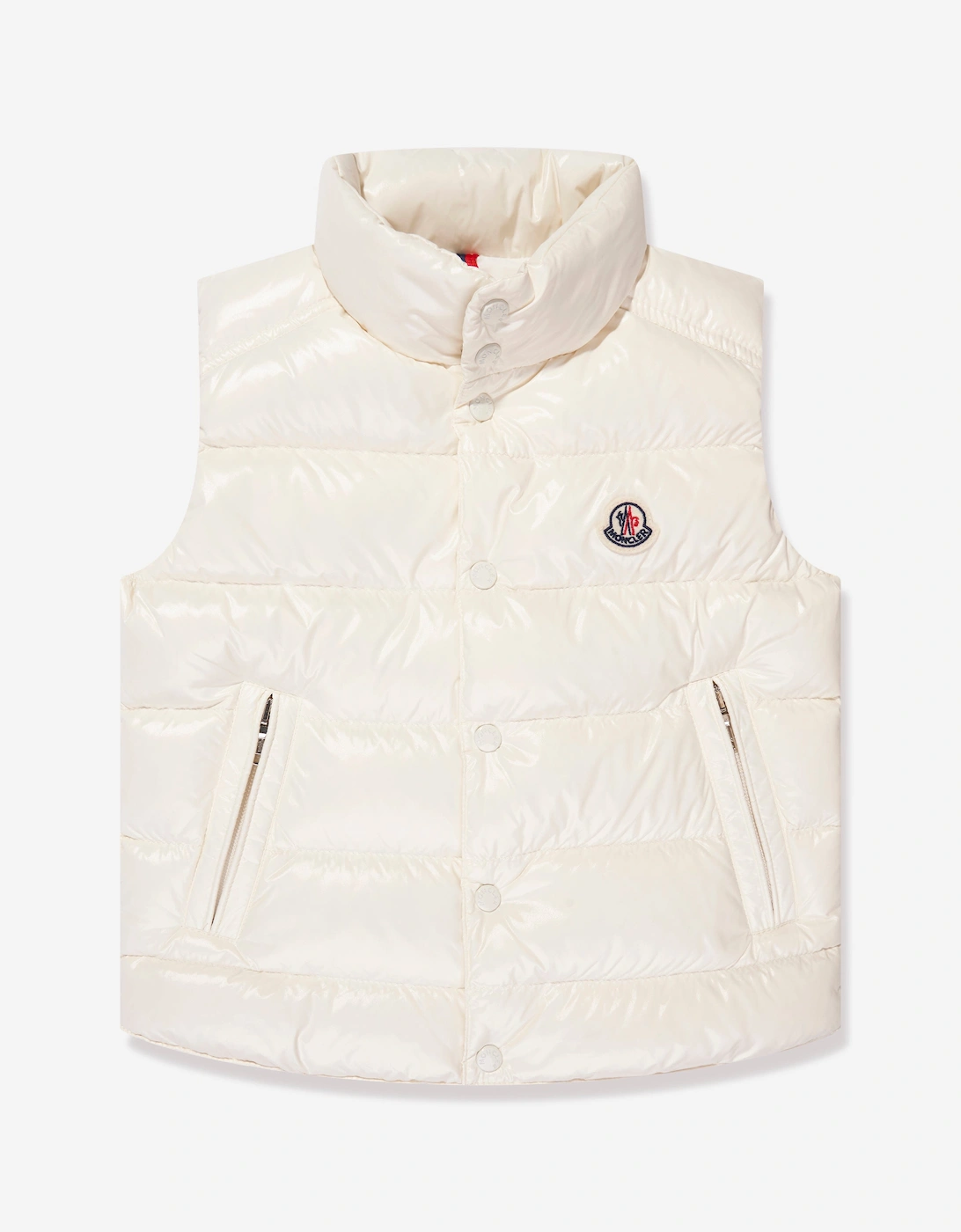 Enfant Boys Down Padded Tib Gilet in White, 5 of 4