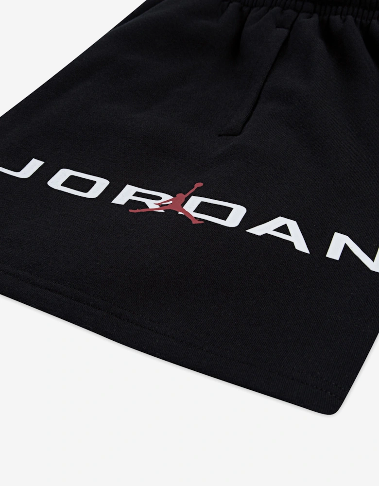 Boys MJ Stretch HBR Fleece Shorts in Black