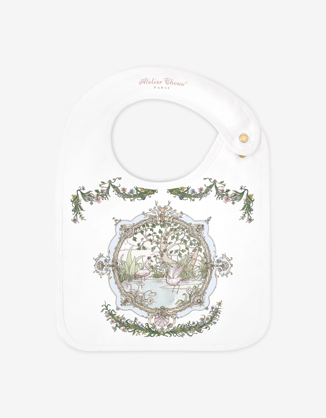 Baby Satin Tapestry Bib in White, 4 of 3