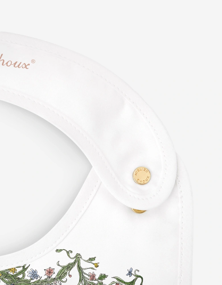Baby Satin Tapestry Bib in White