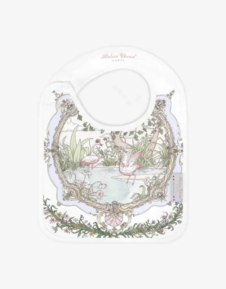 Baby Satin Tapestry Bib in White