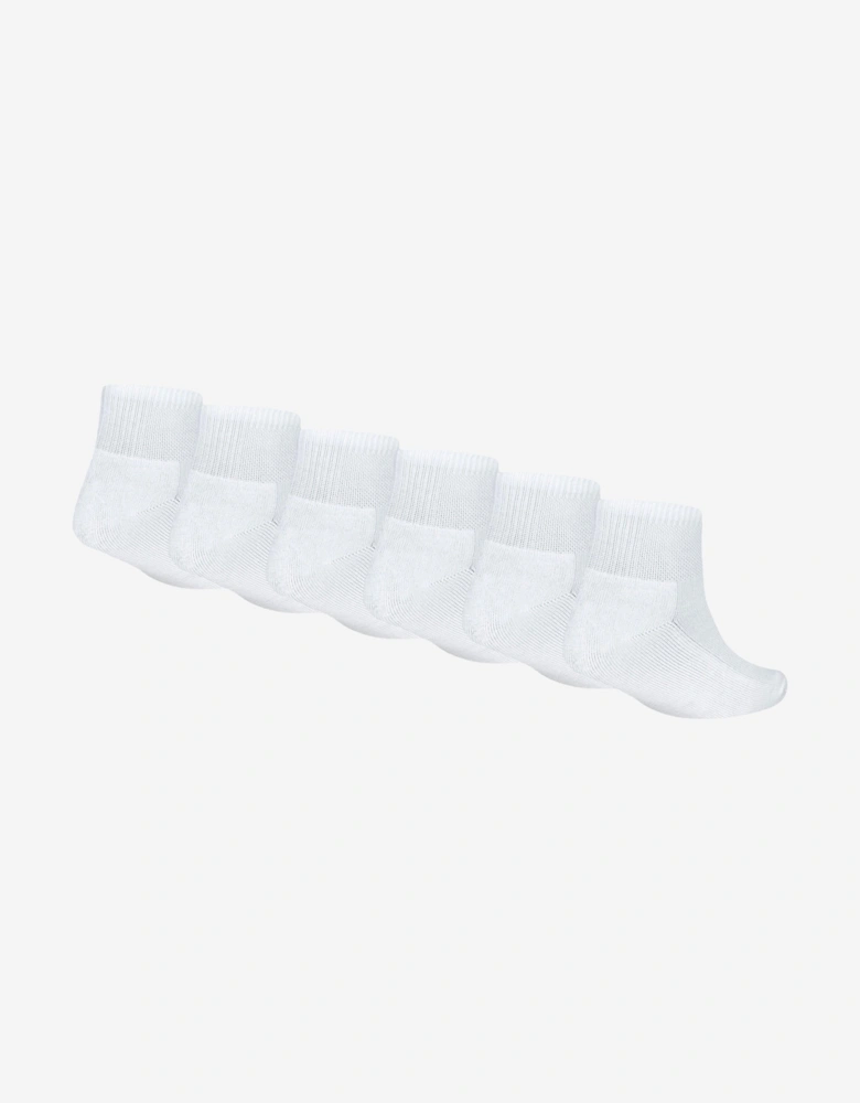 Kids Everyday Essentials 6 Pack Ankle Socks Set in White