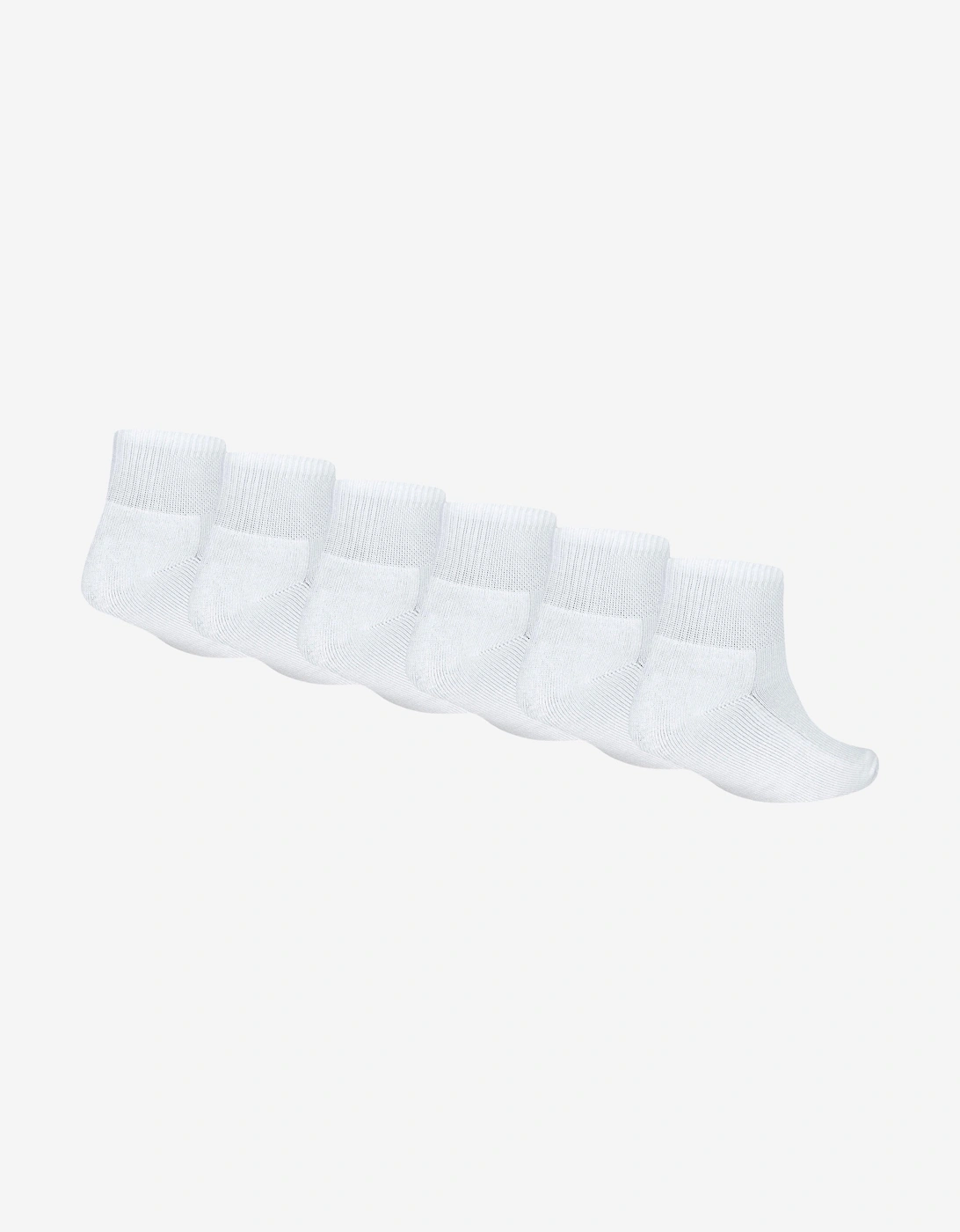 Kids Everyday Essentials 6 Pack Ankle Socks Set in White