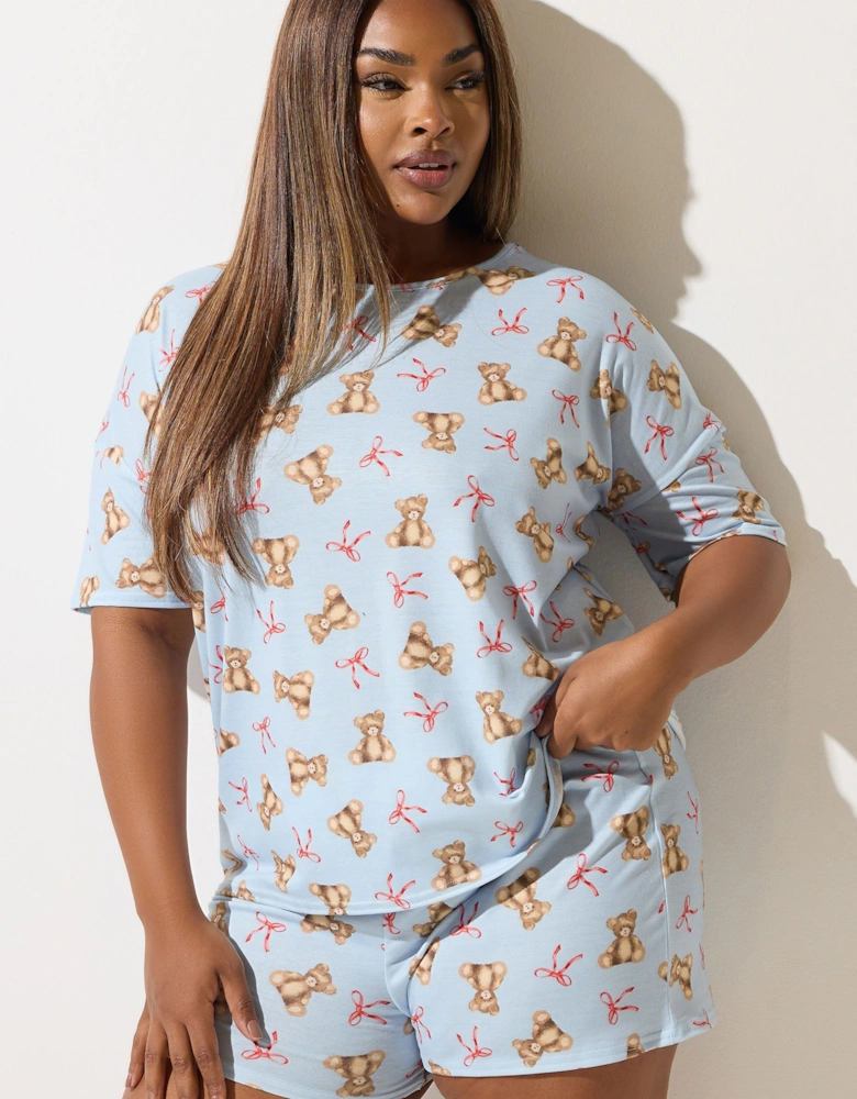 Teddy Bear Bow Short Pyjama Set