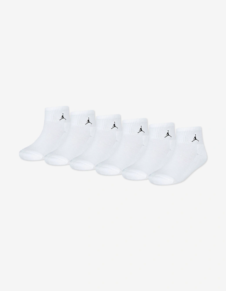 Kids Everyday Essentials 6 Pack Ankle Socks Set in White
