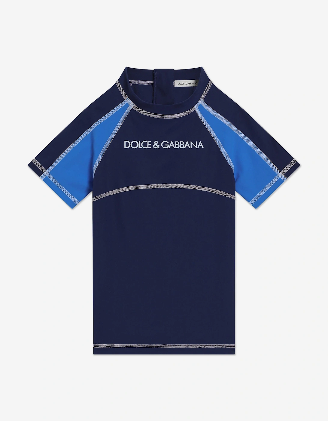 Boys Logo Swim Top in Blue, 5 of 4