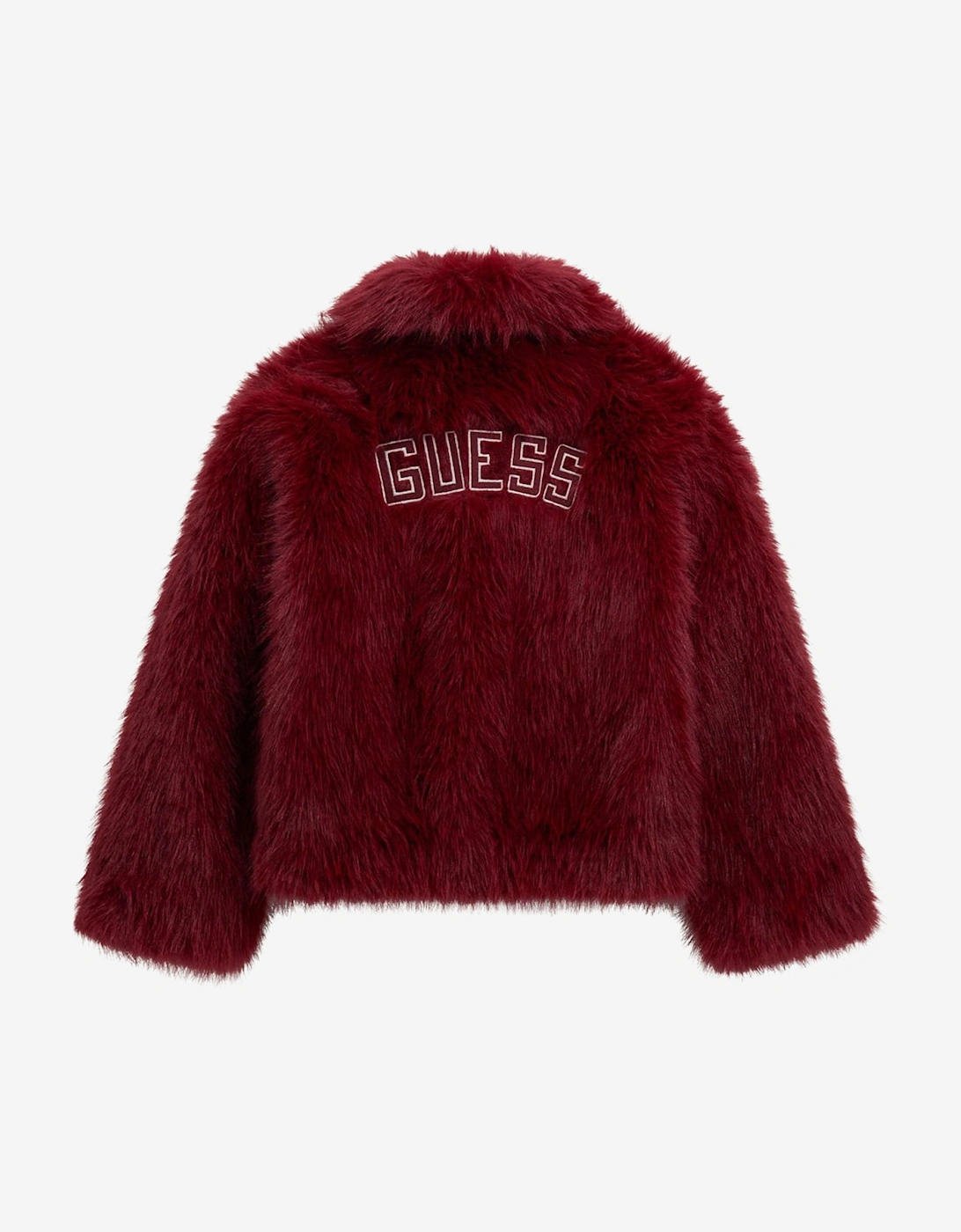 Girls Faux Fur Jacket in Red