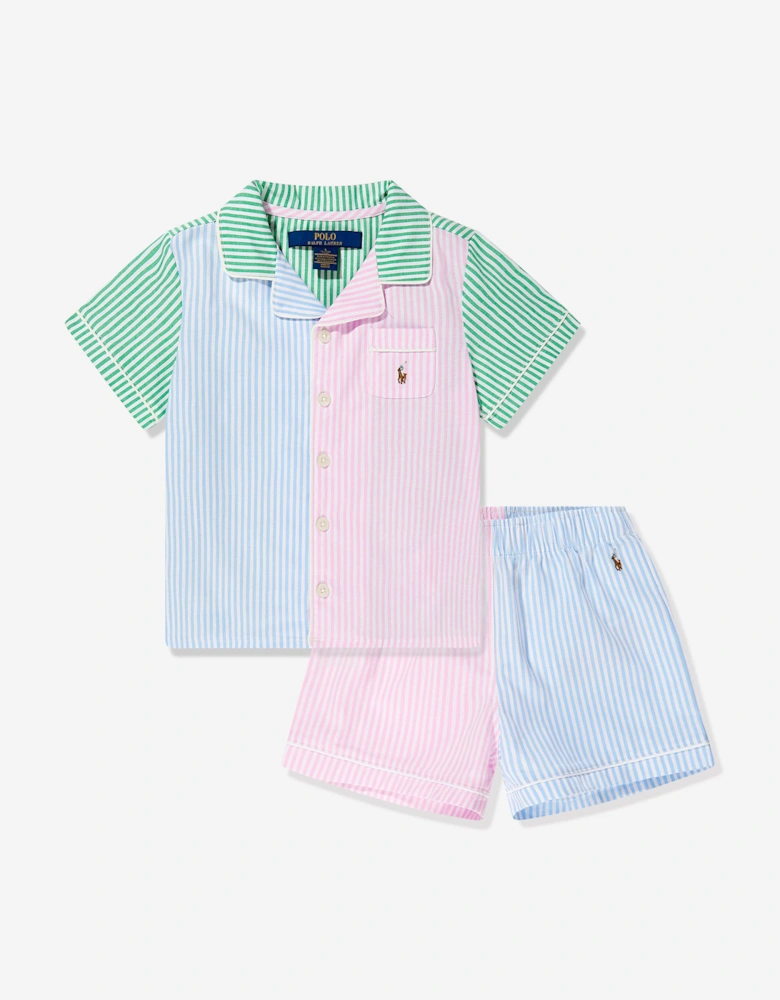 Girls Oxford Short Pyjama Set in Multicolour