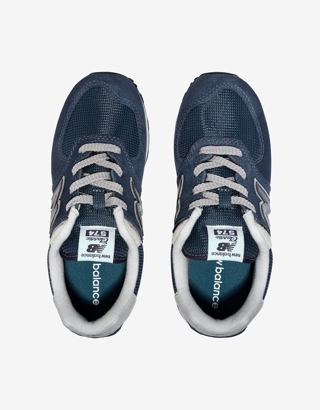 New Balance Kids 574 Lace Up Logo Trainers in Navy