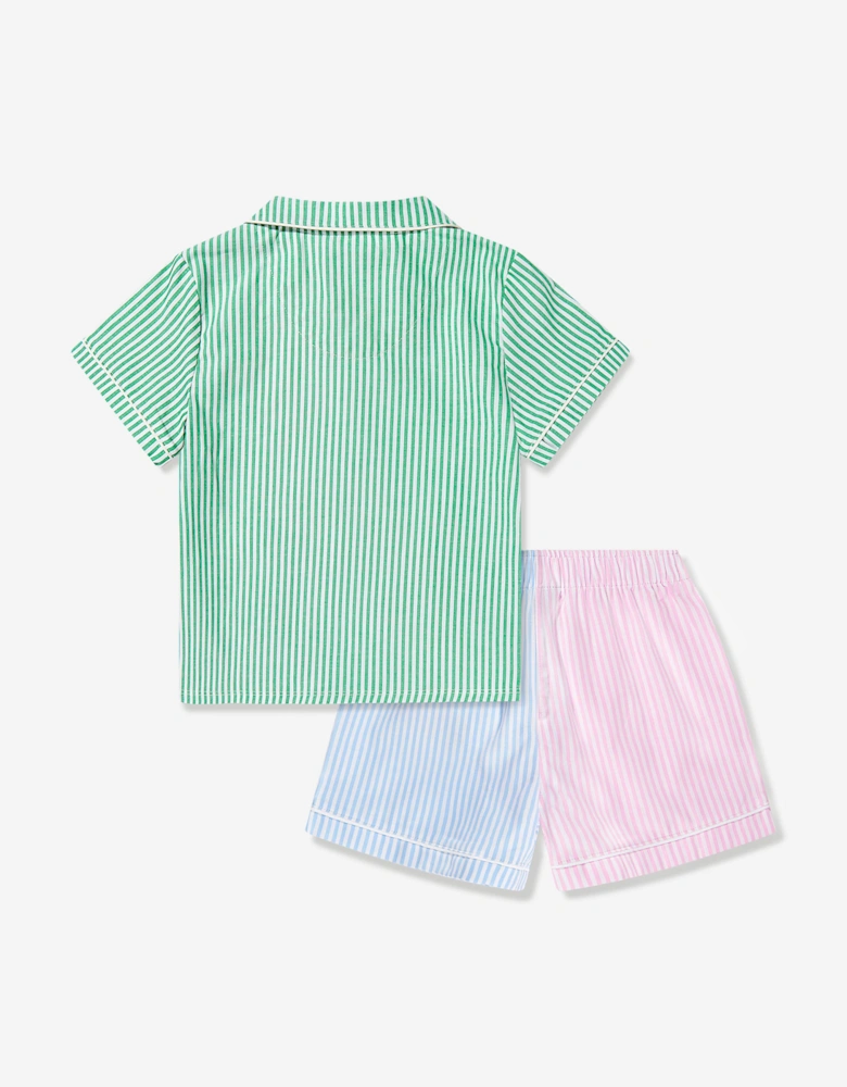 Girls Oxford Short Pyjama Set in Multicolour