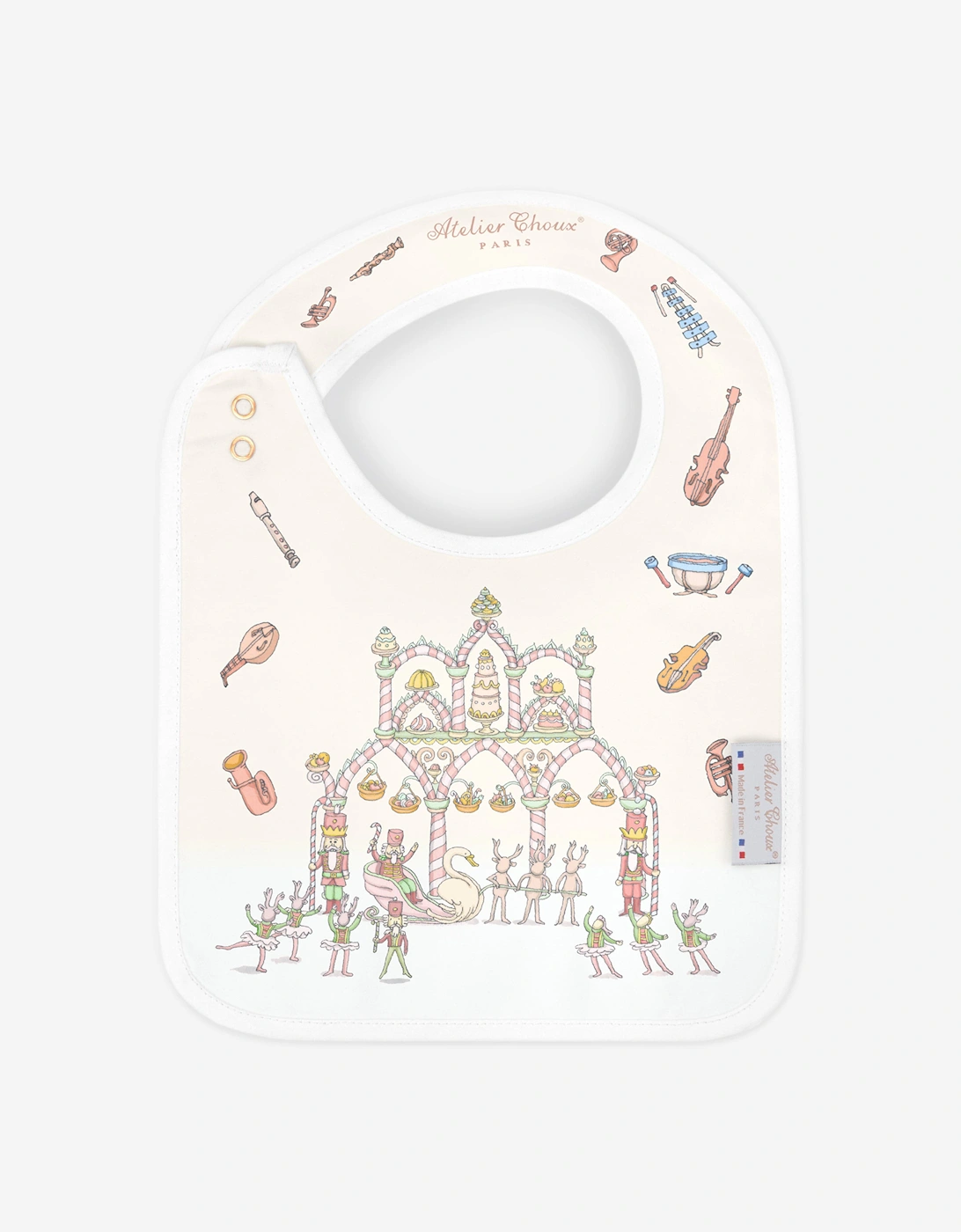Baby Opera Satin Bib in White