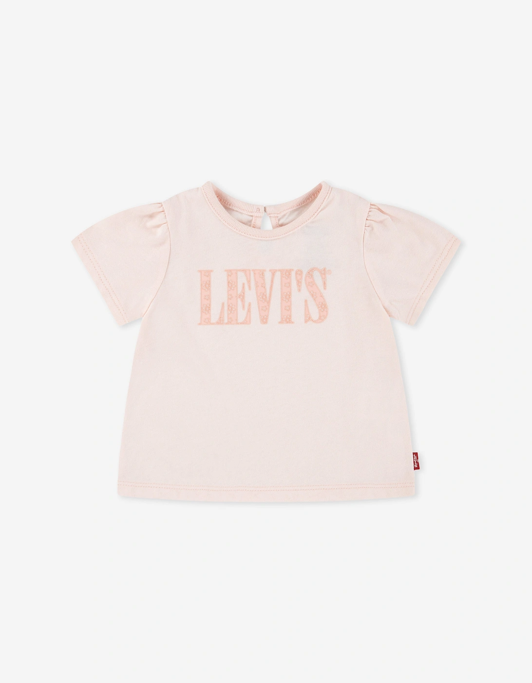 Baby Girls Smocked Sleeve T-Shirt in Pink, 5 of 4