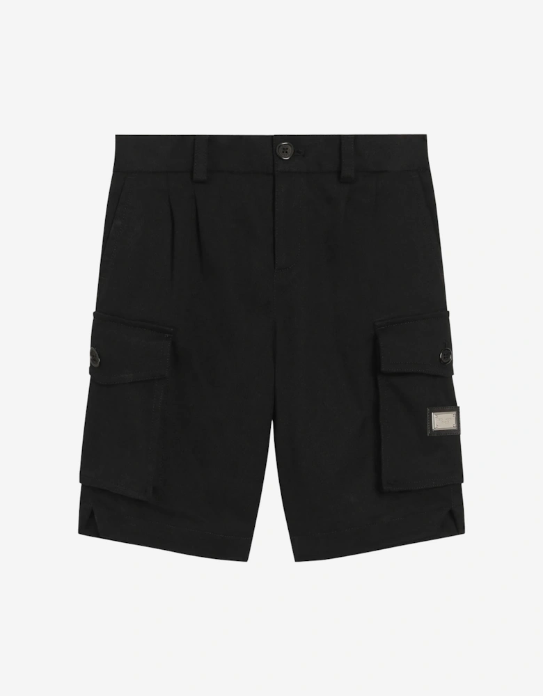 Boys Cargo Shorts in Black