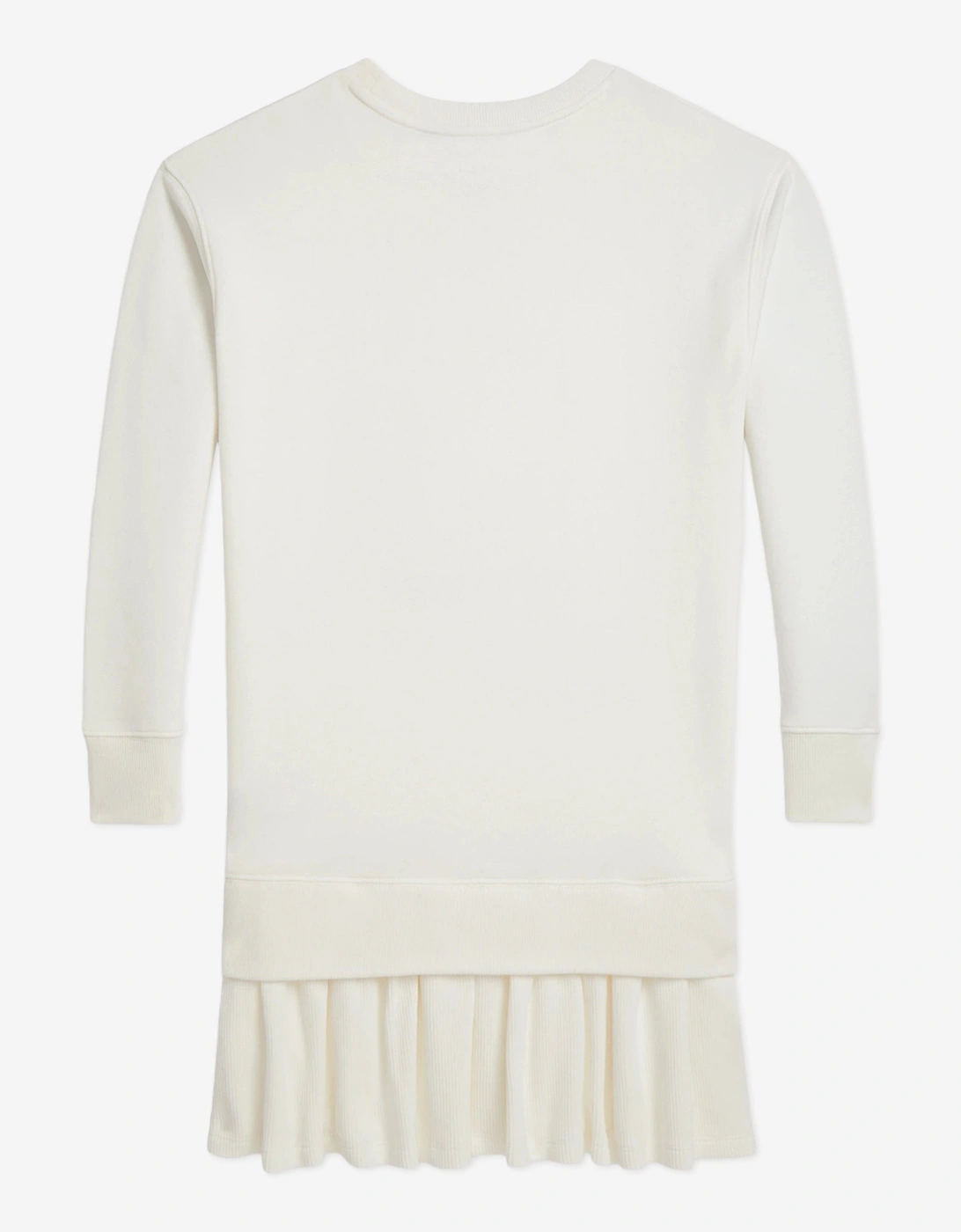 Girls Polo Bear Sweater Dress in Ivory