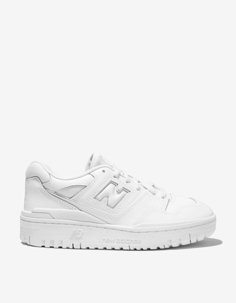 Kids 550 Lace Up Logo Trainers in White