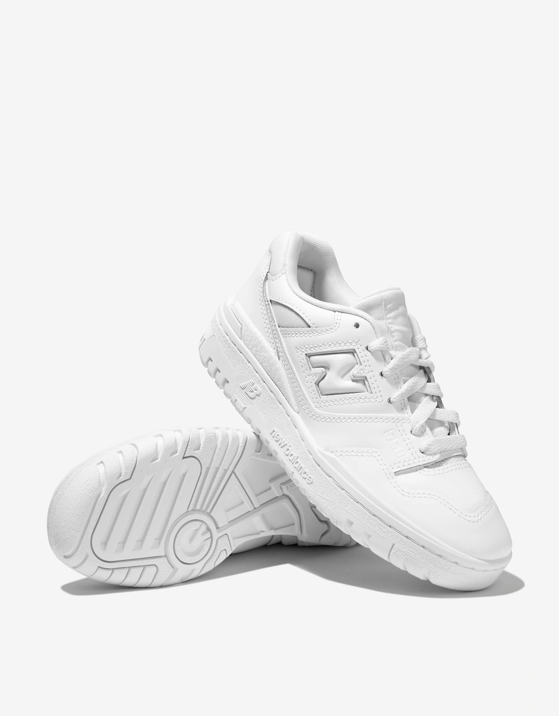 Kids 550 Lace Up Logo Trainers in White