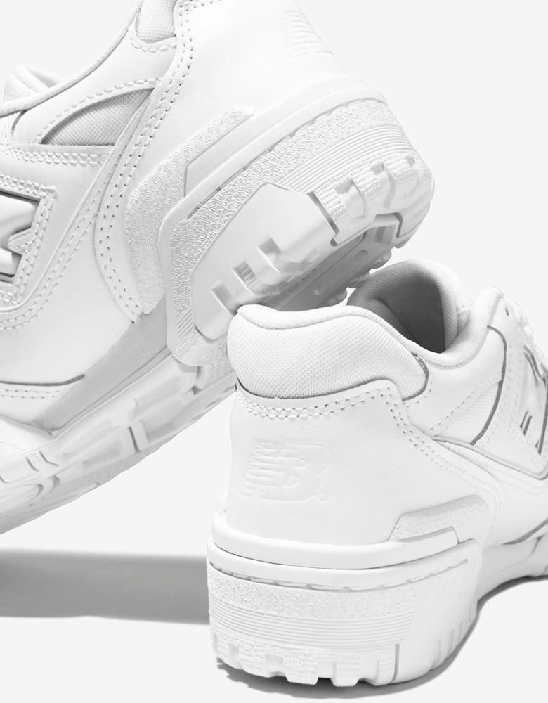 Kids 550 Lace Up Logo Trainers in White