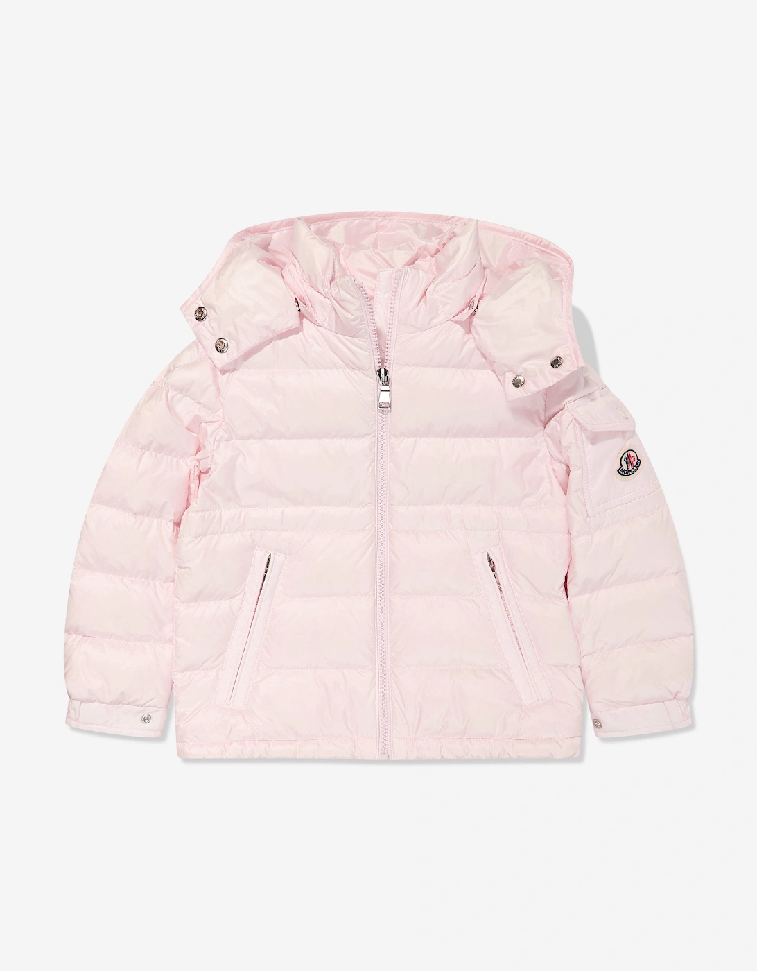 Enfant Girls Down Padded Dalles Jacket in Pink, 5 of 4